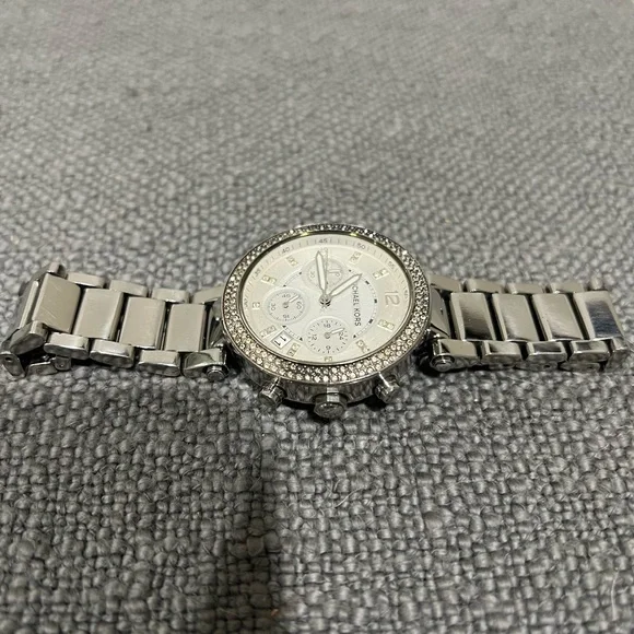 Michael Kors Silver Crystal-Embellished Watch MK 5353 - Picture 2 of 4